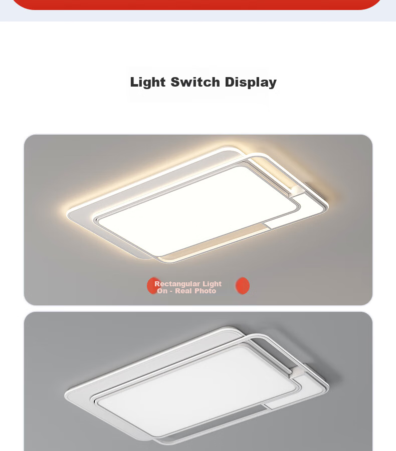 Kuka LED Ceiling Light Nordic Eye Protection PR Lighting Living Room Lamp Three-Bedroom Two-Living Room Smart Set 110cm [Installation Included] 29