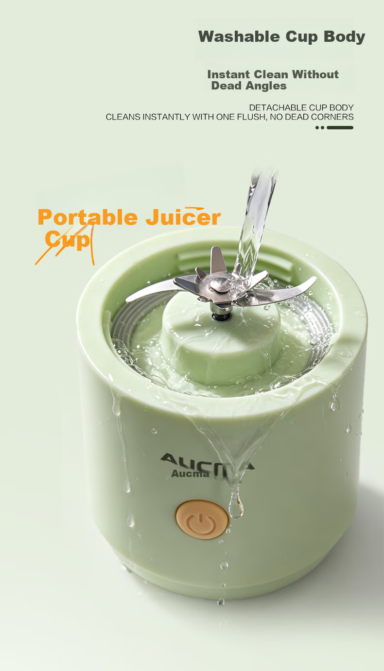 AUCMA New Dual-Cup Juicer Large Capacity Portable Juicer Fruit and Vegetable Juice Maker Household 380ml Baby Food Blender Easy to Clean SZ76GS2 14