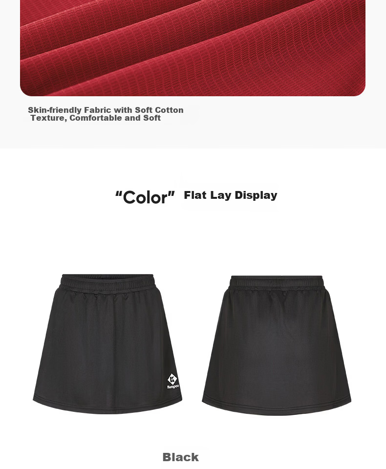KUMPOO 26th Anniversary New Badminton Skirt Sweat-Absorbing Quick-Dry Breathable Skirt K261W-7549 Dark Blue S 12