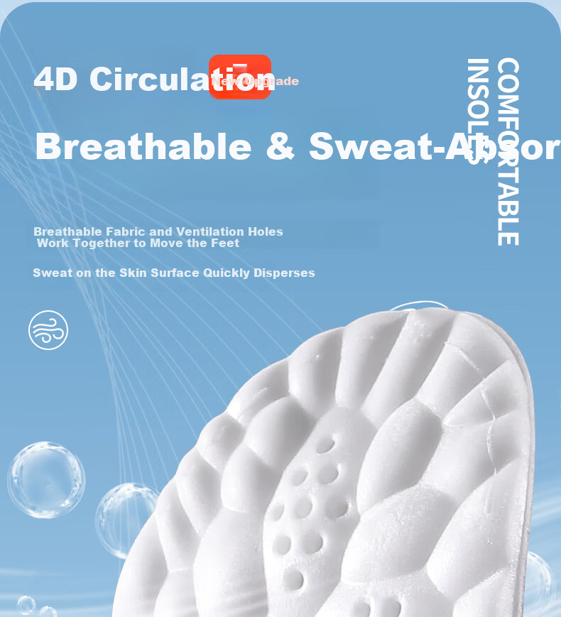 3515 Men's Sports Insoles Soft Cushion Shock Absorption Long-Standing Military Training Sweat-Absorbent Breathable Antibacterial Odor-Resistant Summer 8