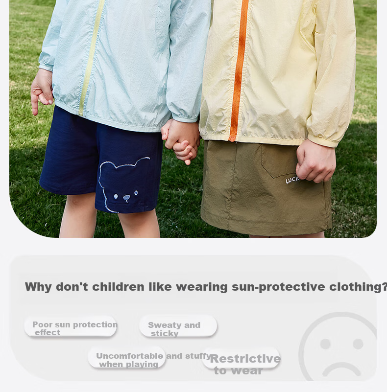 JELLYBABY Sun Protection Outdoor Windproof Pure Cotton Hooded Jacket 2026 New Summer Unisex Kids Sun Protection Coat Versatile for Middle Childhood 2