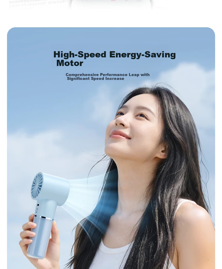 Olivon Handheld Mini Fan Desktop Bed Cooling USB Rechargeable Portable Small Personal Circulating Air Conditioner Silent Office Student Dormitory Powerful 100-Speed Ultra-Long Battery Life 8