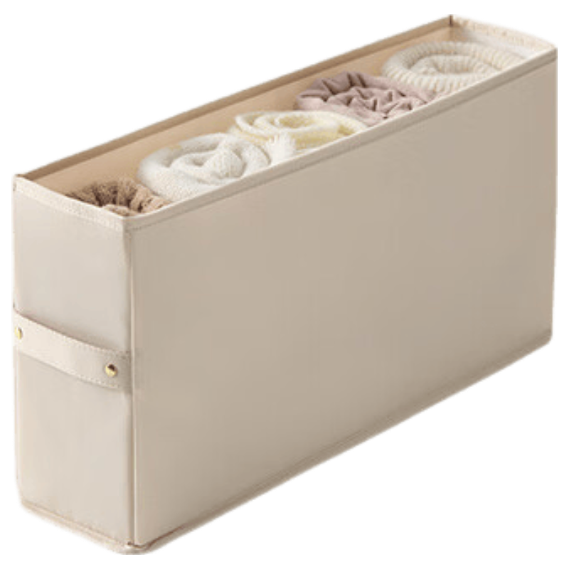 EACHY Narrow Clothes Storage Box for Pants and Sweaters Wardrobe Organizer Divider - Apricot Small Narrow Size