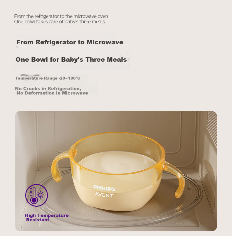 AVENT Philips Avent PPSU Baby Food Bowl Straw Bowl for Soup and Porridge Children's Rice Cereal Bowl Kids Lunch Box 16