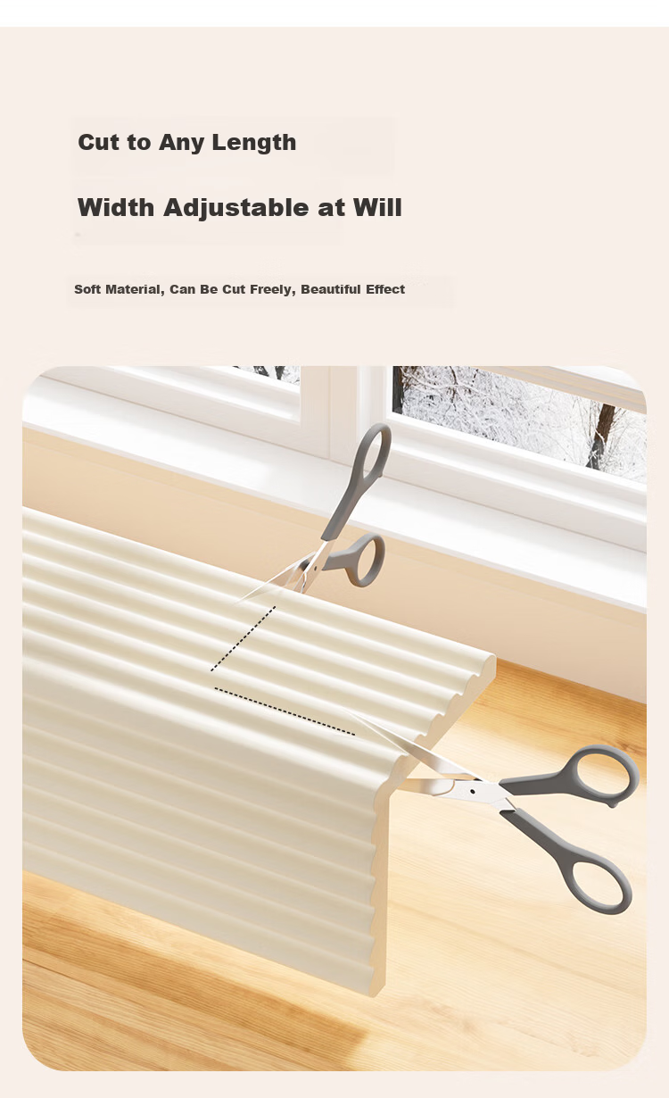 Bangbangzhu Thickened Self-Adhesive Free Anti-Collision Corner Guard Edge Cushion Window Sill Bed Soft Corner Protector Off-White 200*30*1.3CM 8