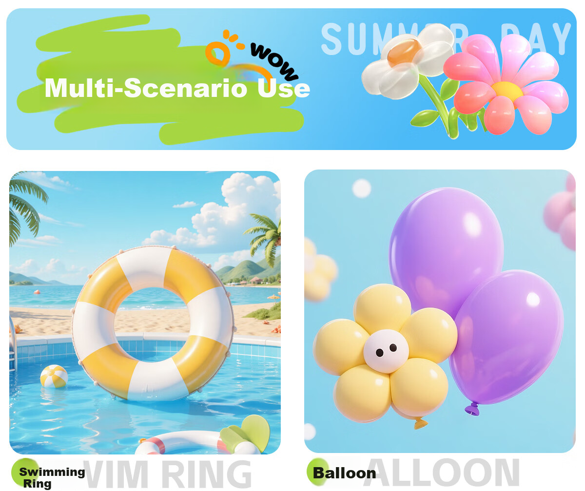361° Portable Swimming Ring Air Pump Manual Mini Inflator for Toys, Balls, and Balloons 5