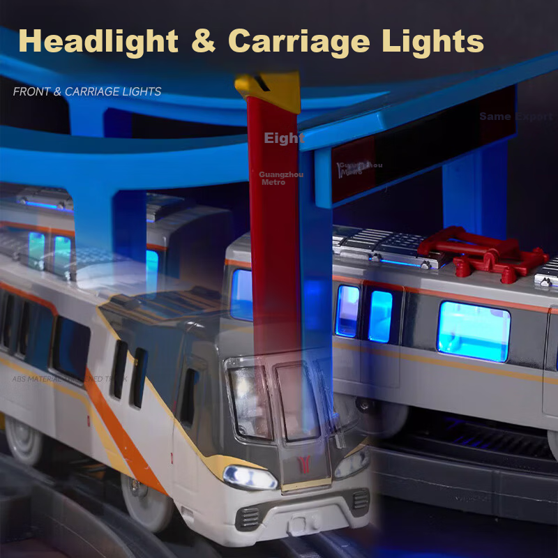 Yixuan Toys Guangzhou Metro Line 11 Alloy Electric Subway Train Toy Children's Train Track High-Speed Rail for Boys 9