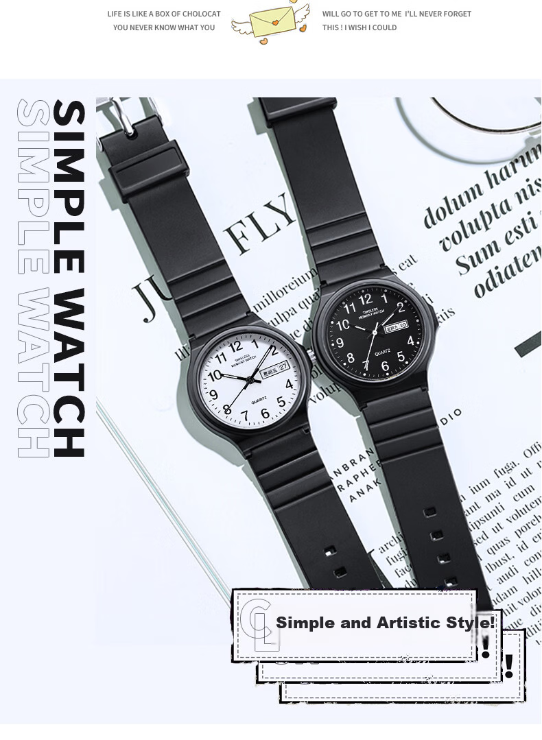 Light Shadow Moment Student Trendy Boys Children's Watch Luminous Dual Display Analog Quartz Exam Wristwatch for Teens 14