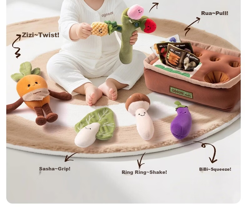 Jimi Pull Carrot Baby Teething Toy Durable Tear-Resistant Soothing Early Education Gift for Newborns and 100-Day Celebration 8