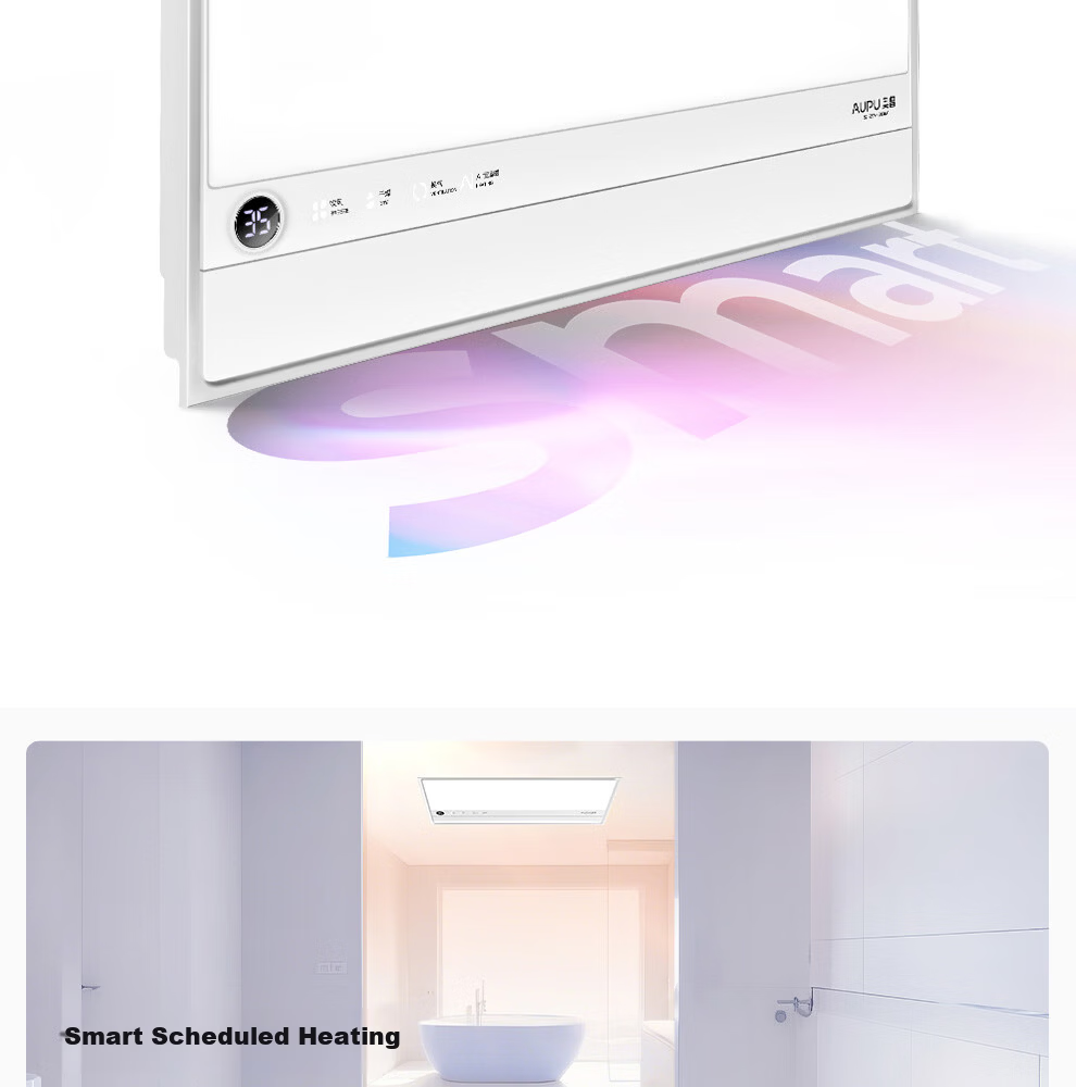 AUPU Smart Series AI Constant Temperature Scheduled Heating Bathroom Heater Fan Ventilation Lighting All-in-One S2 3