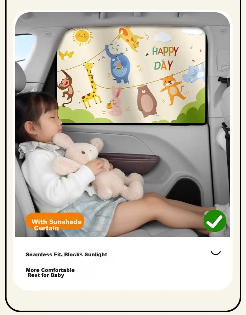 MOTCINO Car Side Window Sunshade Magnetic Track Privacy Curtain Interior Sunshade for Baby Car Window 10