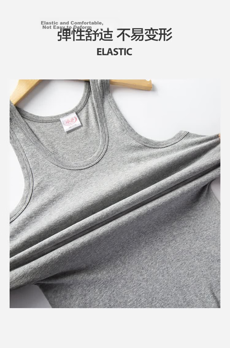 Langsha Men's 100% Cotton Vest Comfortable Soft Breathable Sports Fitness Ribbed Sleeveless Summer Top 12