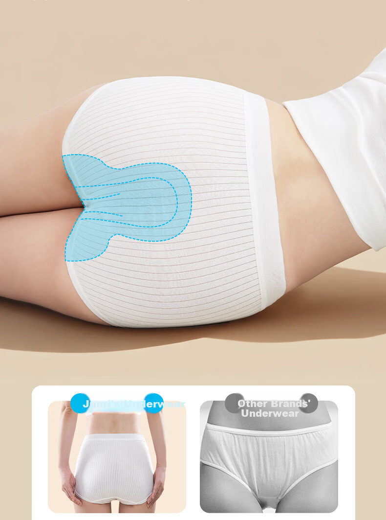 Junri Disposable Women's Underwear Milk Silk 10A Grade HPV Resistant Sterile Travel Portable Wash-Free Breathable Comfortable Underwear 10 Pieces 20