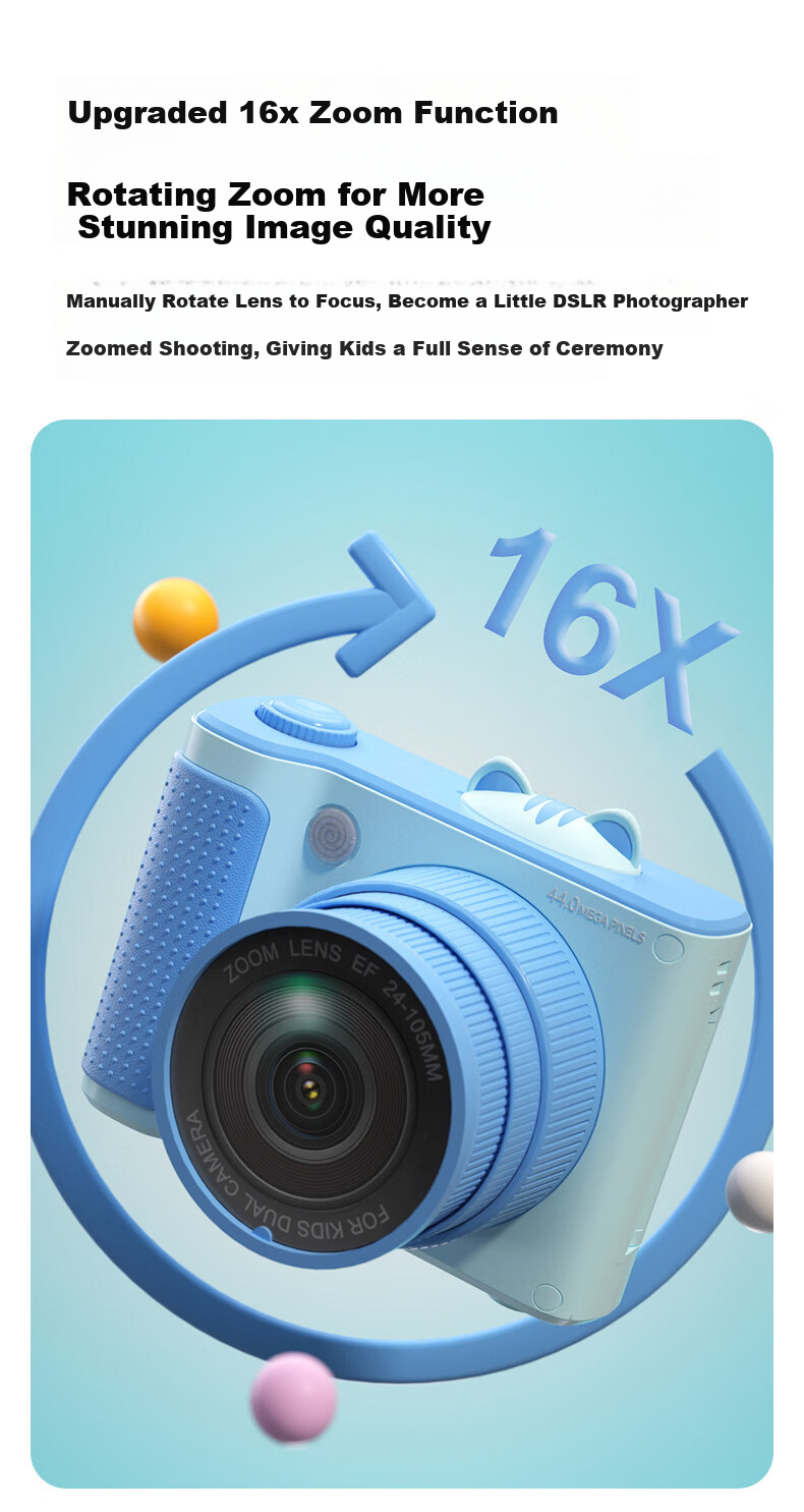 KGPG Children's Camera for Children's Day, Student Mini Camera for Photography and Travel, Mobile Phone Compatible, Purple, Birthday Gift for Boys and Girls 5