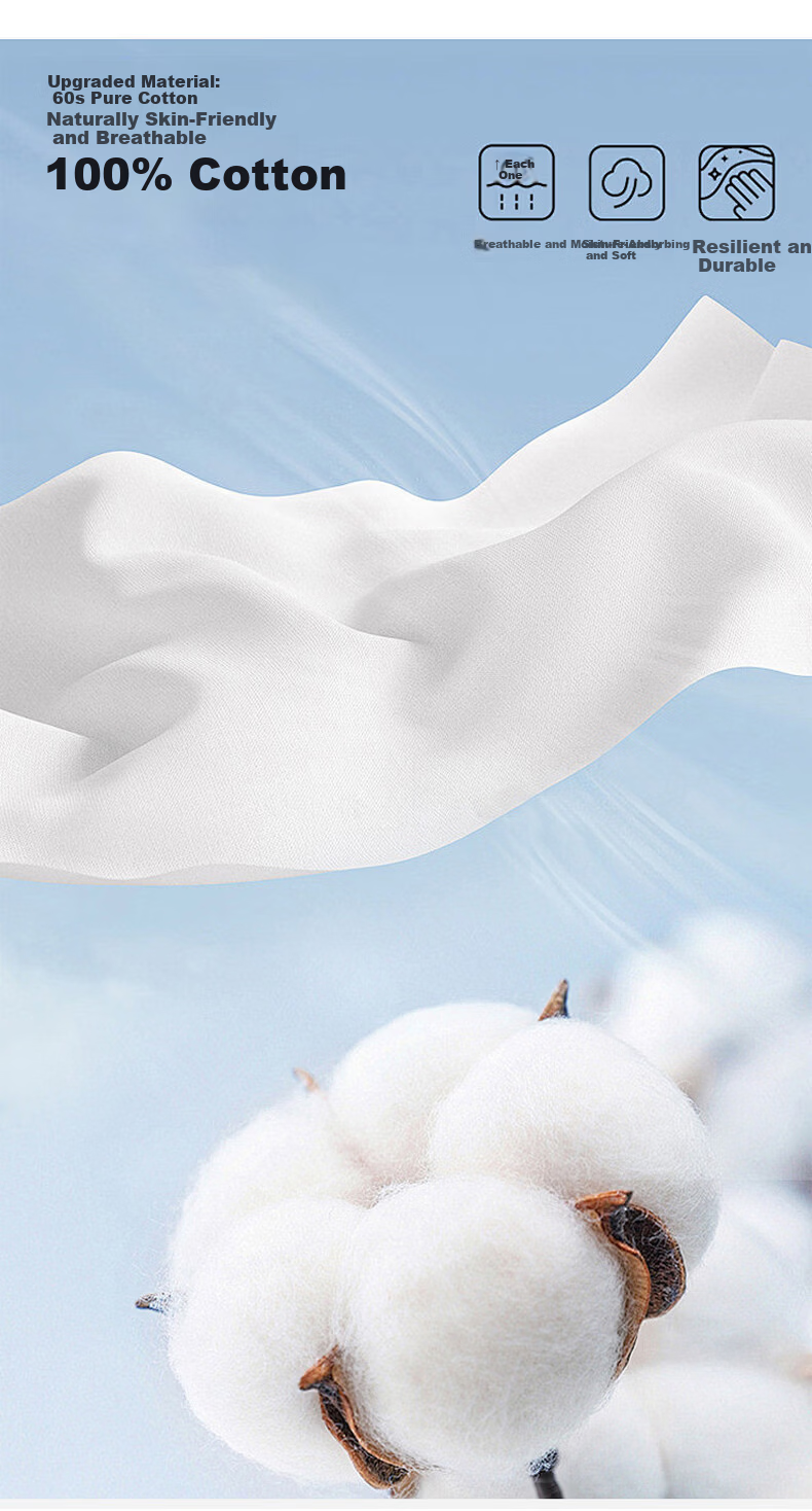 MUJI A-Class 60s 100% Cotton Fitted Sheet Single Piece Pure Cotton Bed Cover Full Wrap Mattress Protector 180*200cm 5