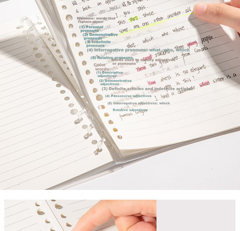 Deli Niudun Series Lightweight 6-Ring A5 Binder Notebook 40 Sheets Student Notebook HA5403-1 11