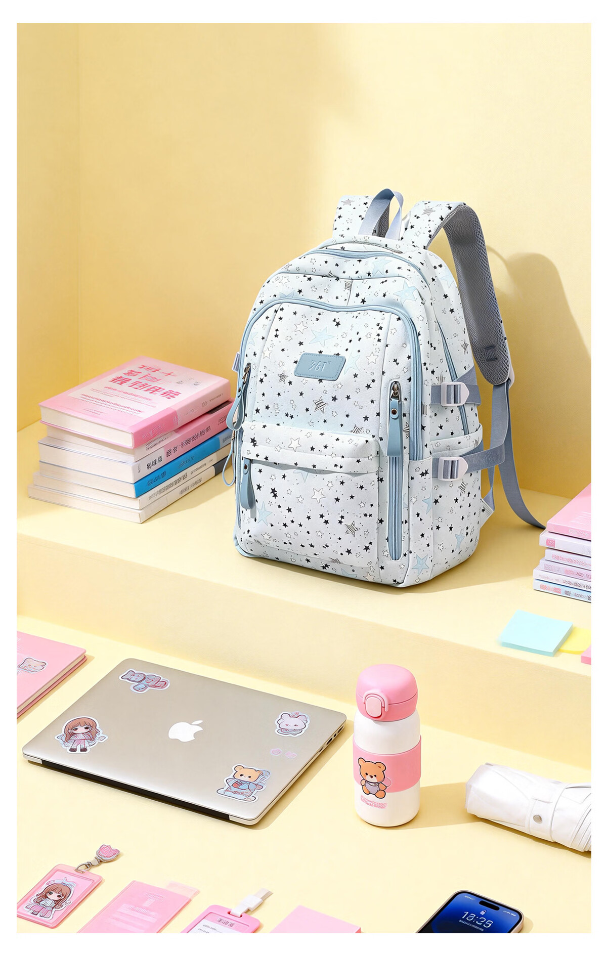 361° Women's Backpack High-Value Fresh Casual Versatile Lightweight Large Capacity School Travel Bag for Middle and High School Students 8