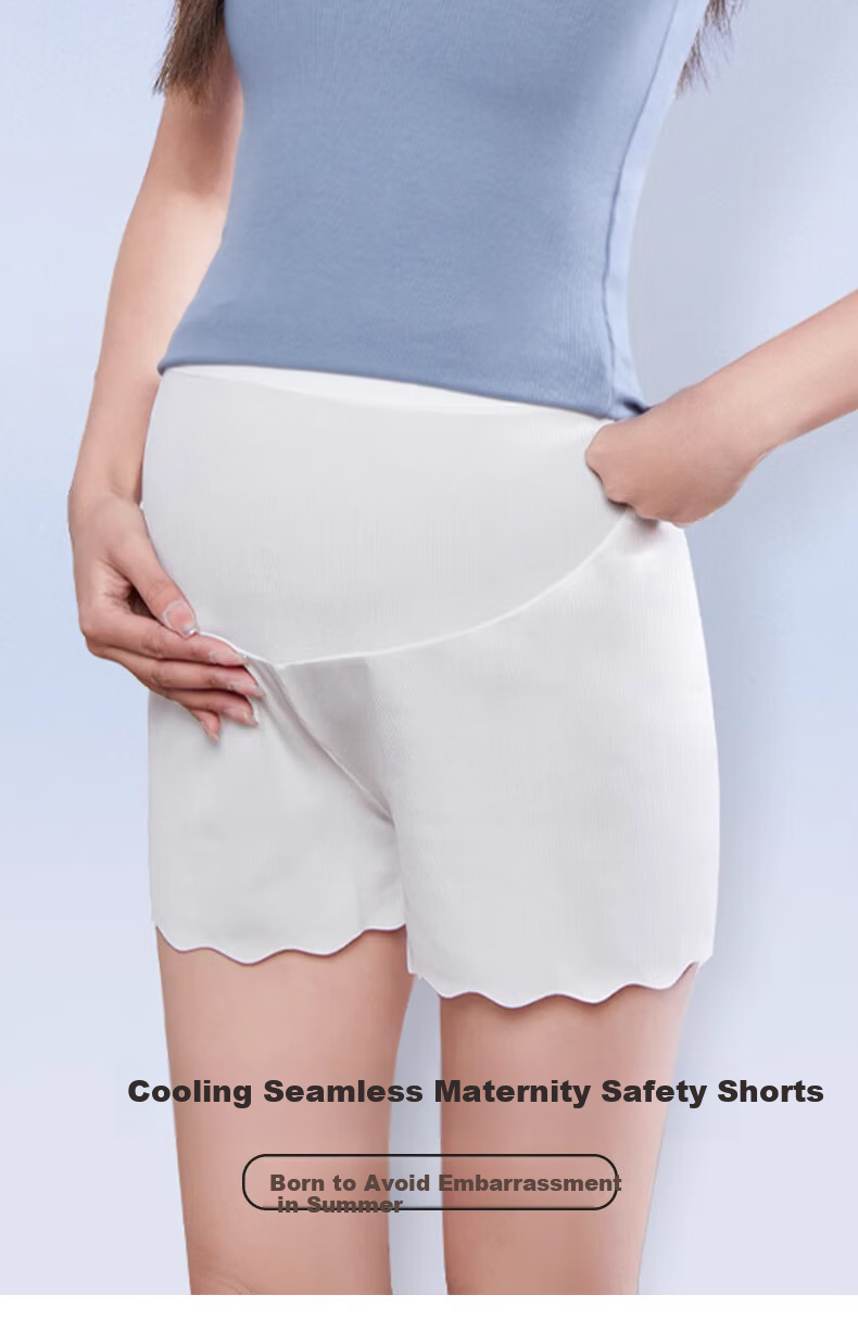 JOYNCLEON Maternity Safety Shorts Summer Thin Ice Silk Anti-Exposure Underwear Leggings Skin+Black XL Jyk176502 1