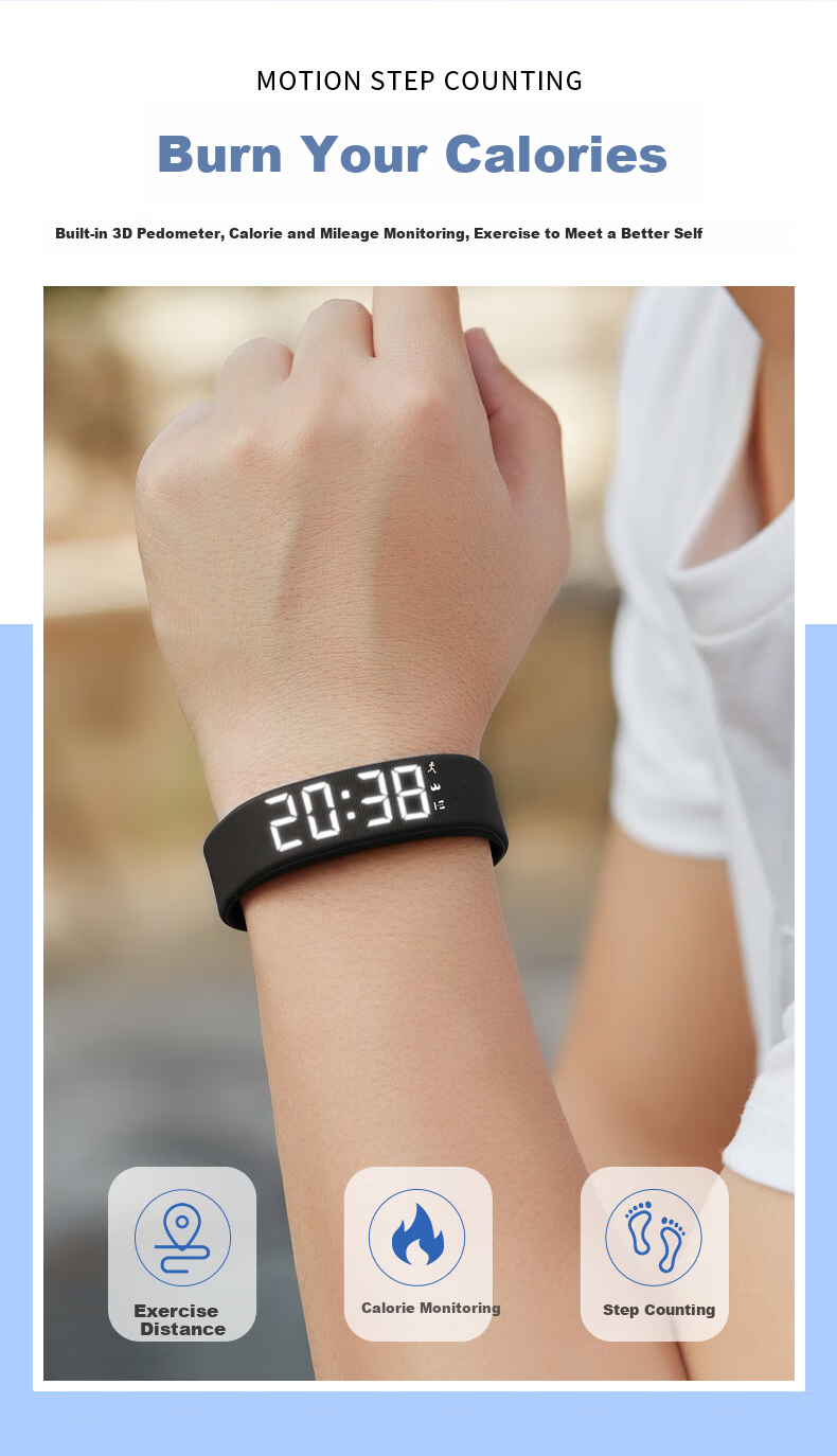 Koshi Alarm Clock Watch Student Outdoor Boys Multifunction Silent Vibration Smart Bracelet Children's Sports Electronic Watch for Men 4