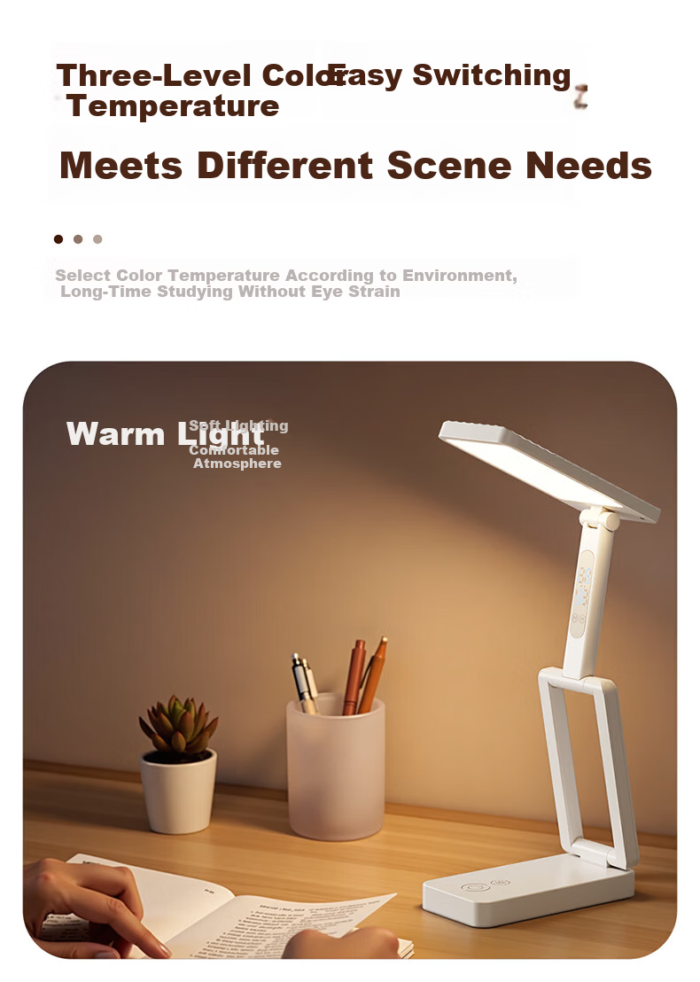 HP Ultra-Long Battery Life Rechargeable Desk Lamp Pure Light Study Lamp AA Grade Student Dormitory Reading Desk Lamp Angel Light 8
