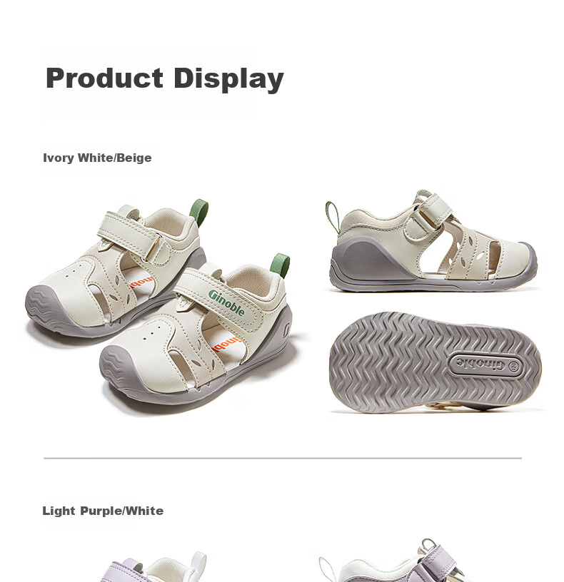 Ginoble 2026 Summer Toddler Breathable Sandals 0-1 Year Old Boys and Girls GB2556 Bright Silver 3