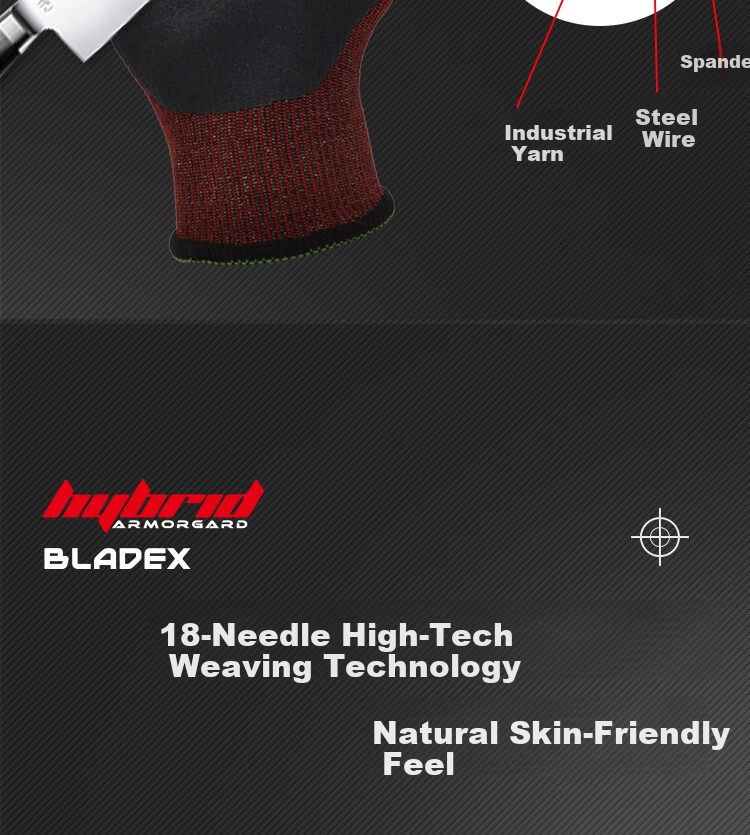 Sailite Cut-Resistant Gloves D-Level 1 Pair 18-Gauge Skin-Friendly Feel Reinforced Thumb Nitrile Matte Anti-Oil Slip Touchscreen Compatible eB-544 Size 8 3