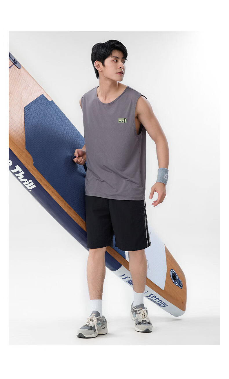 Baleno Men's Ice Silk Mesh Vest Summer New Quick-Dry Breathable Sleeveless Running Cooling Sports Fitness T-Shirt 18