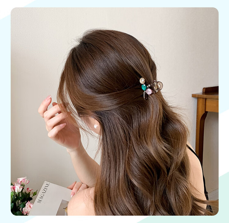 CHIMERA Half-Up Small Shark Tooth Hair Clip Bangs Hairpin Back Head Hair Claw Hair Accessory for Women Qixi Festival Gift 6