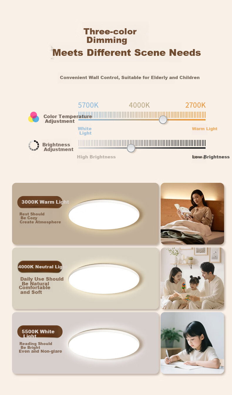 AOC Ceiling Light Eye Protection Ultra-thin Modern Minimalist 90cm Living Room Main Light Dining Room Whole House Lighting 6