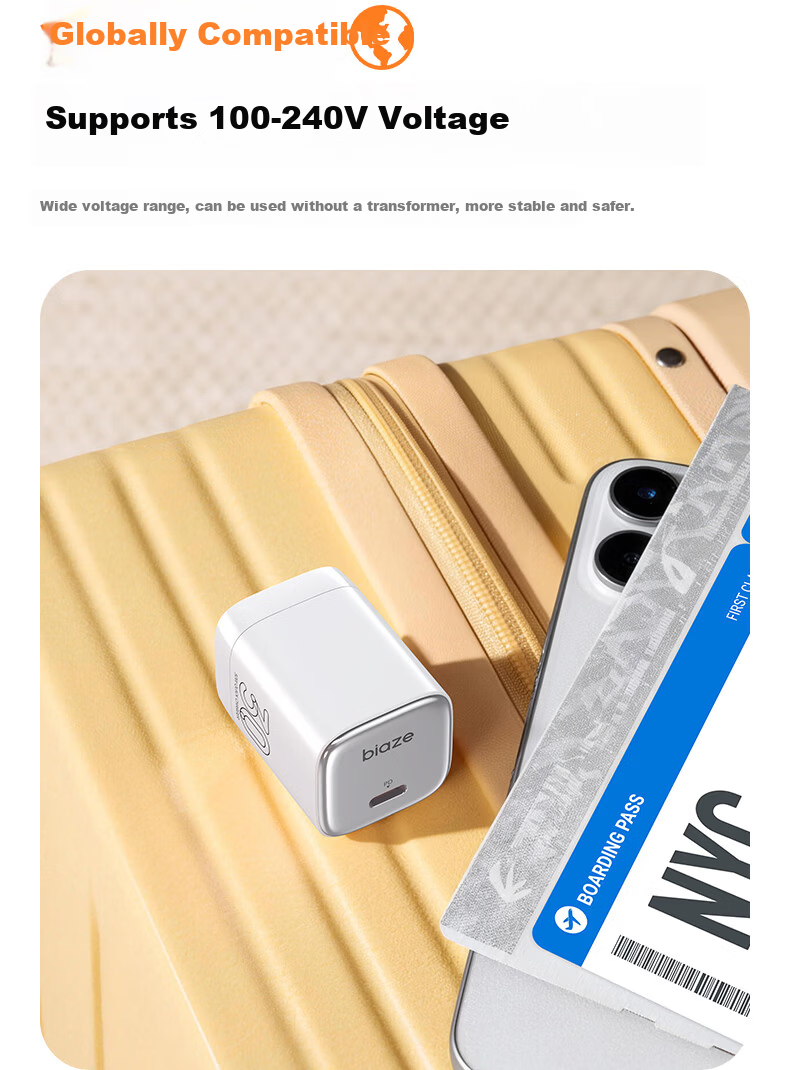 BIAZE 3C Certified 30W/20W GaN Charger Set with Type-C Data Cable Fast Charging Adapter for Apple iPhone 17/16/15 Pro Max and iPad Tablet 13
