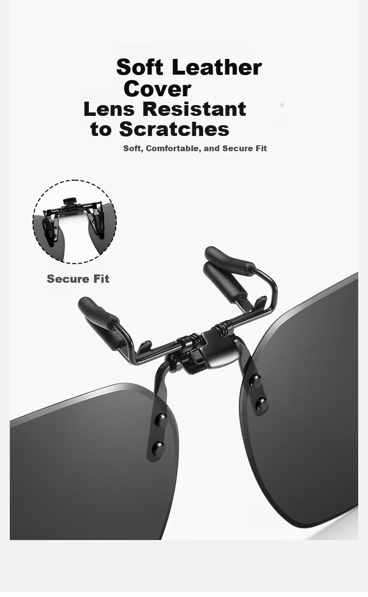 Hieyes Clip-On Polarized Sunglasses for Men, UV Protection, Compatible with Prescription Glasses, Ideal for Driving and Fishing 14
