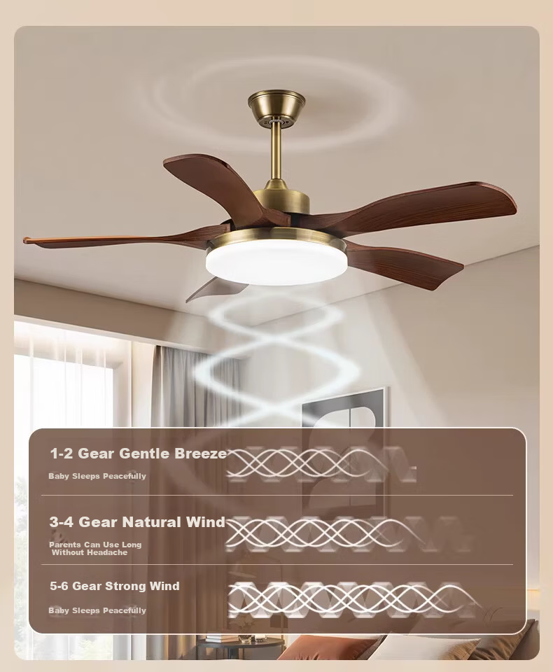AUX Ceiling Fan Light Integrated Inverter High Wind Quiet Fan Lamp Living Room Ceiling Light 9