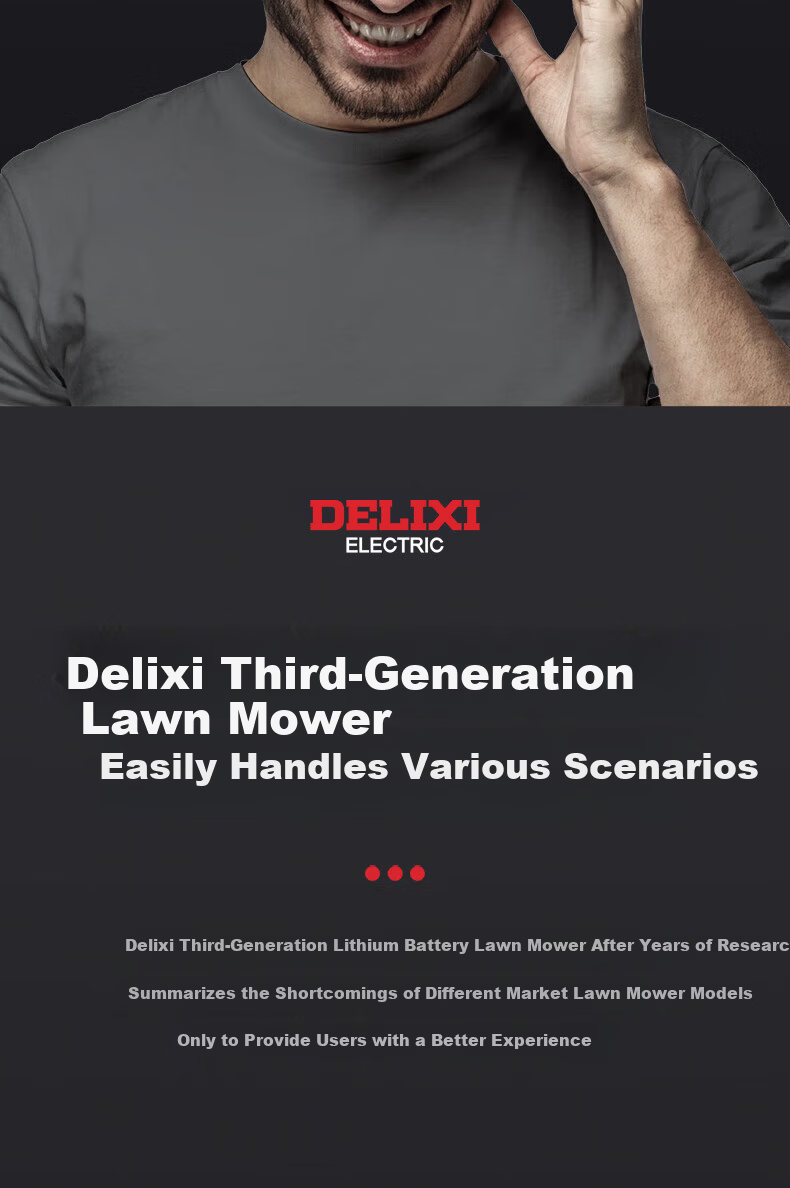 DELIXI Electric Cordless Lawn Mower Rechargeable Multifunctional Grass Trimmer Lithium Battery Grass Cutter for Home Use 5