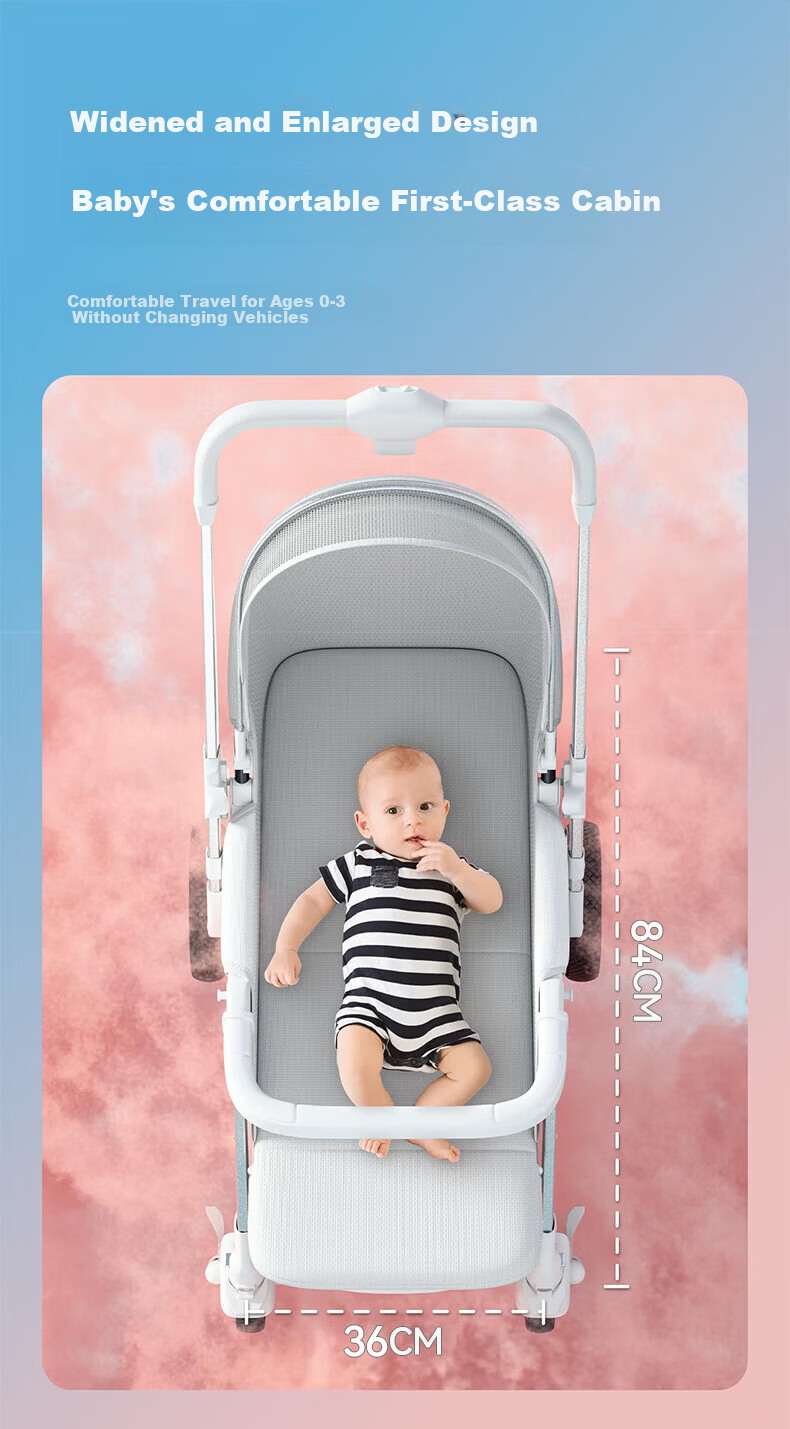 ANGI BABY High-View Reversible Baby Stroller, Lightweight Foldable, Multi-Position Seat and Recline, Perfect for Walking with Baby 5