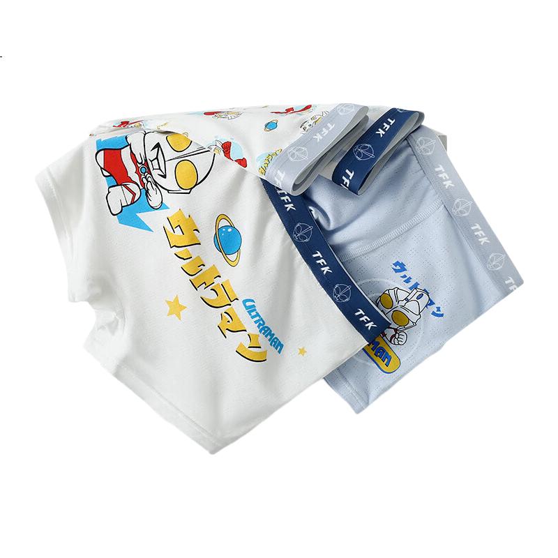 Modal Boys' Antibacterial Boxer Briefs Ultraman Kids Underwear for Ages 6-12, Size 10A