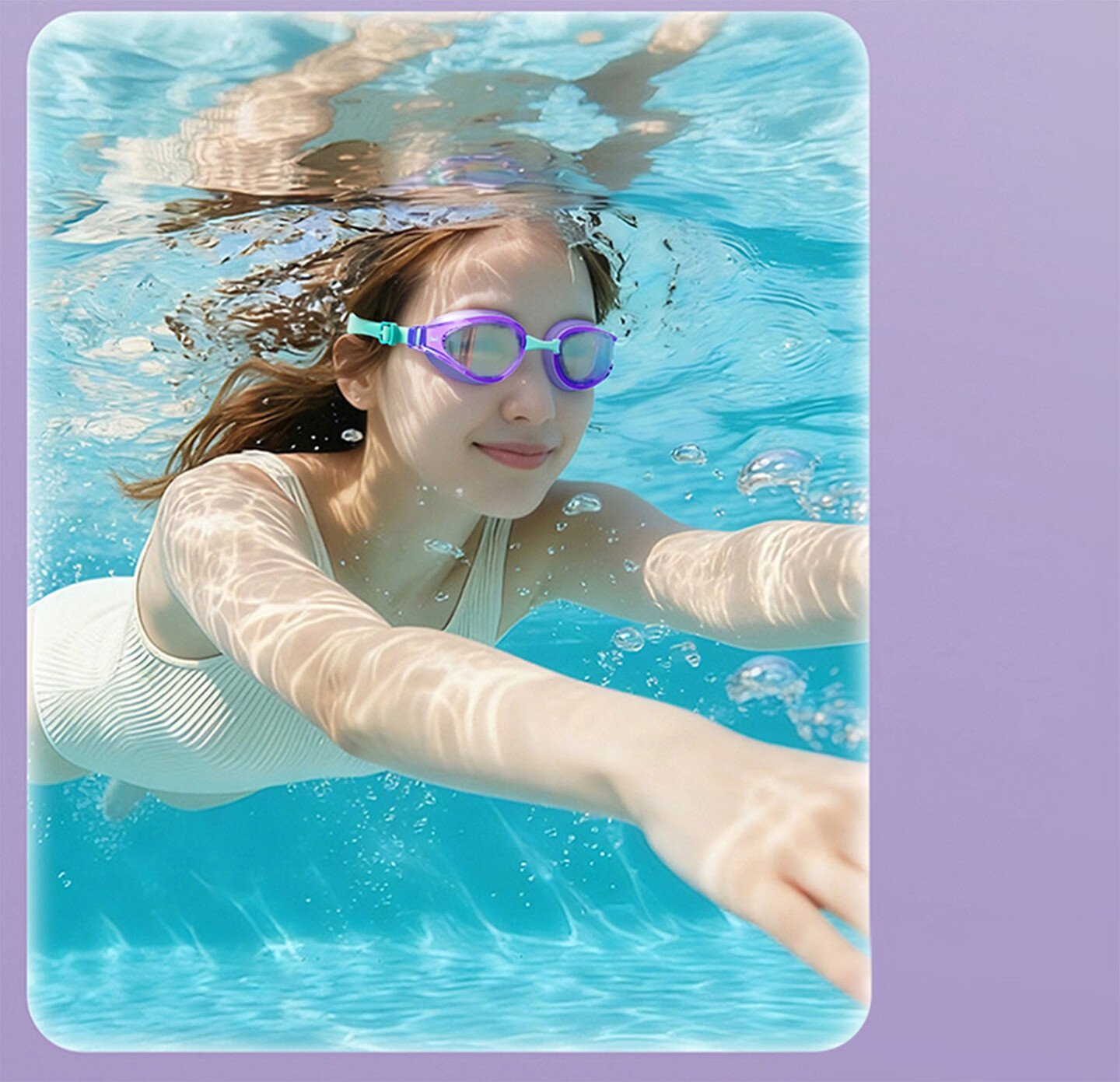 Barbie Adult Women's Professional HD Anti-Fog Anti-Glare Small Frame Swimming Goggles Training Gear 23
