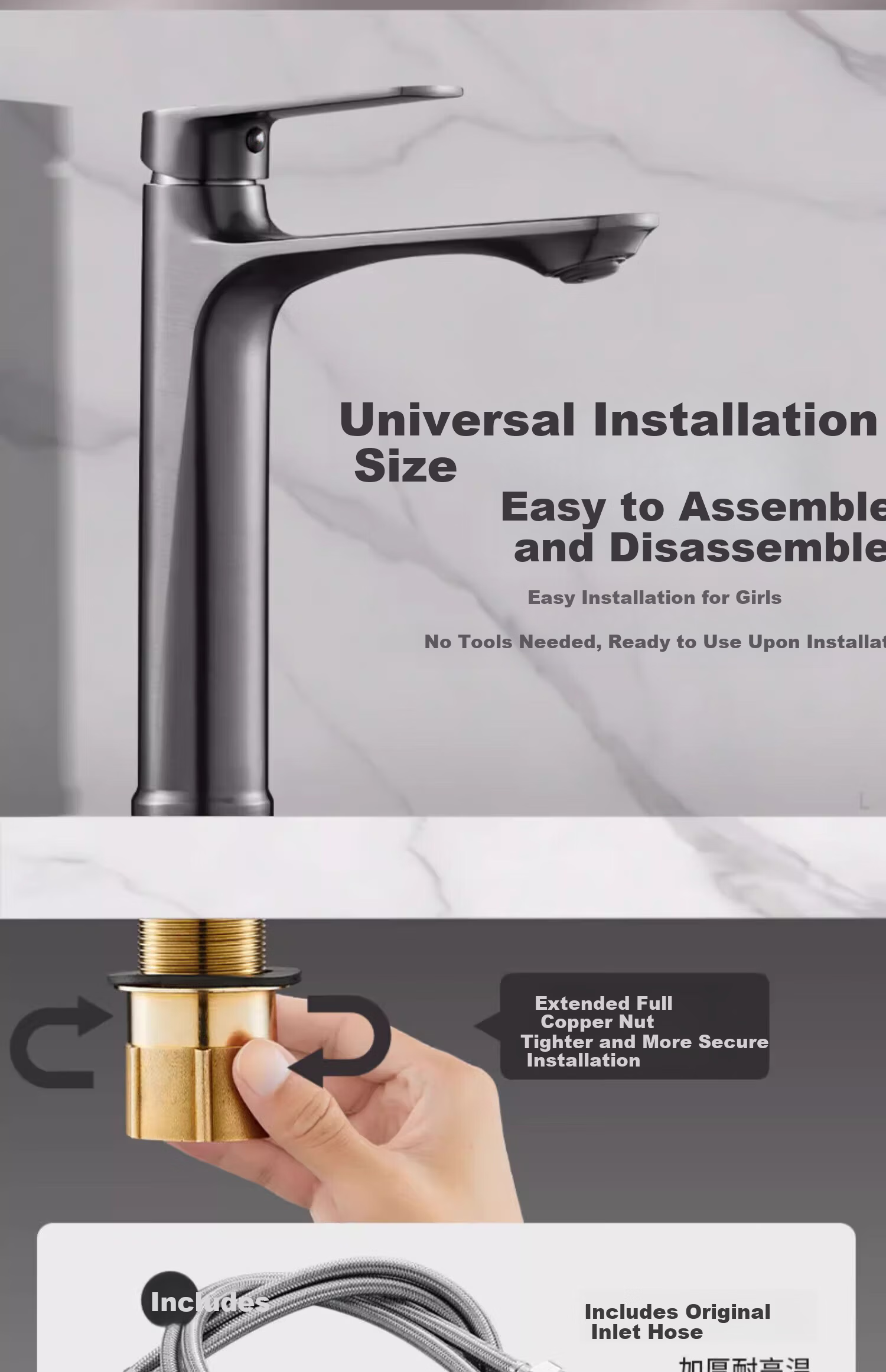 IVORPO German Basin Faucet Bathroom Washbasin Sink Splash-proof Single Cold Water Tap 13