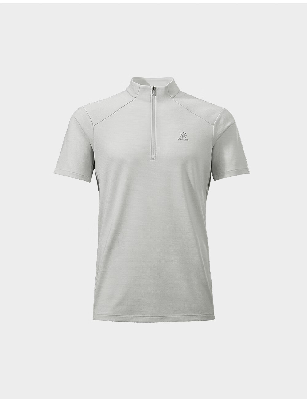 KAILAS Kailas Men's Half-Zip Functional Short Sleeve T-Shirt Outdoor Hiking Breathable Spliced Wool High Collar Quick-Dry Shirt 7