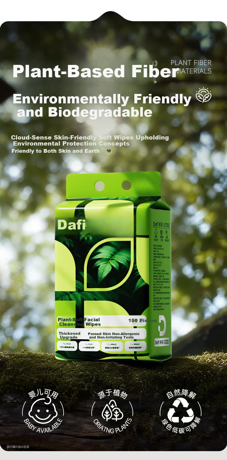 Dafi Wall-Mounted Disposable Thickened Large Facial Towel Hanging Extractable Soft Cleansing Cotton Dual-Use Dry and Wet Lint-Free Wipes 2