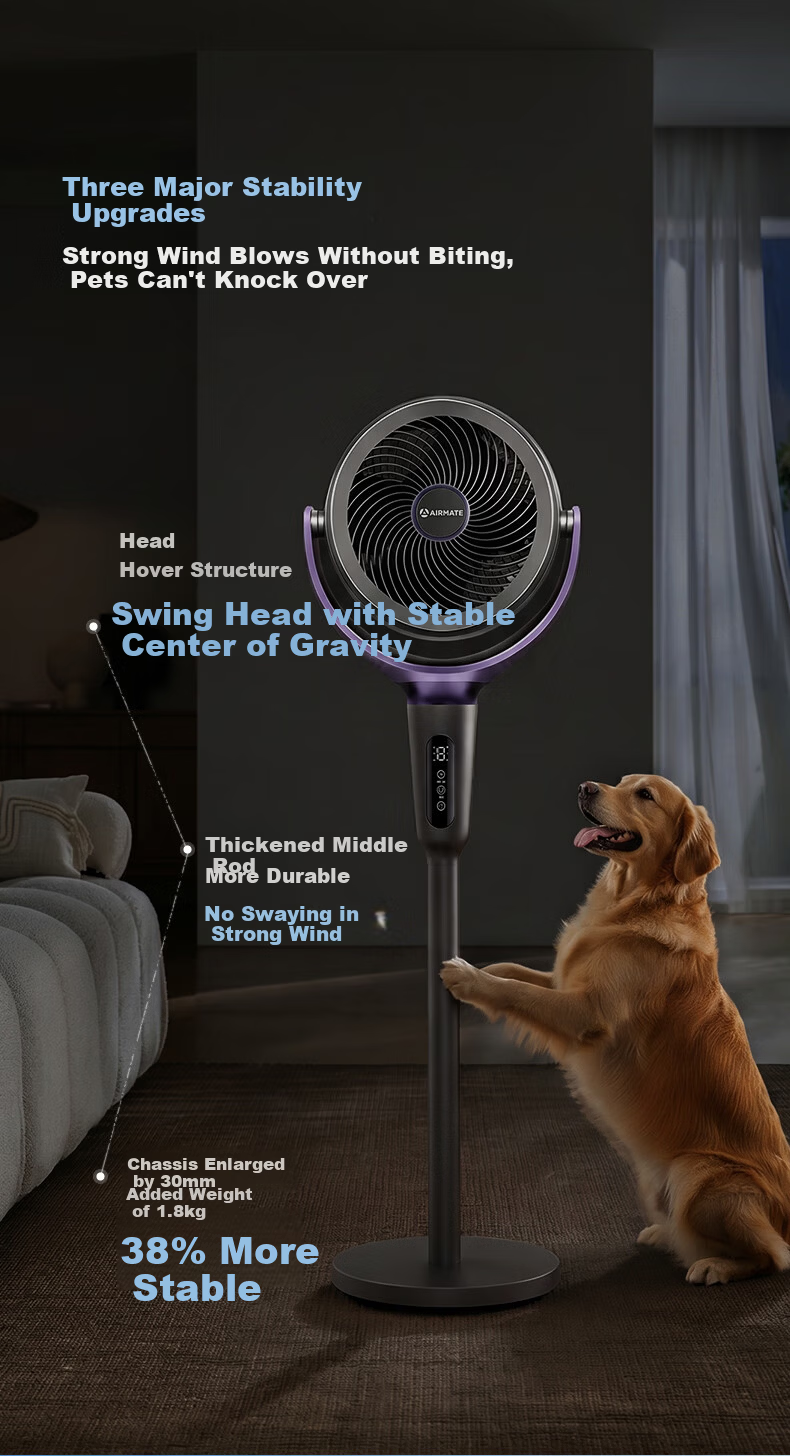 AIRMATE Air Circulation Fan Home Floor Fan DC Inverter High Wind Bedroom Quiet Mosquito Repellent Fan Remote Control Voice Oscillation Purification Ventilation Fan FA18-SQR270 11