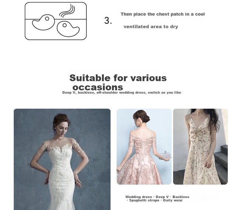 Yiershuang Invisible Seamless Anti-Exposure Strapless Bra for Women, Push-Up Non-Slip Bra for Wedding Dress and Camisole, No Shoulder Strap, Anti-Point Bra 24