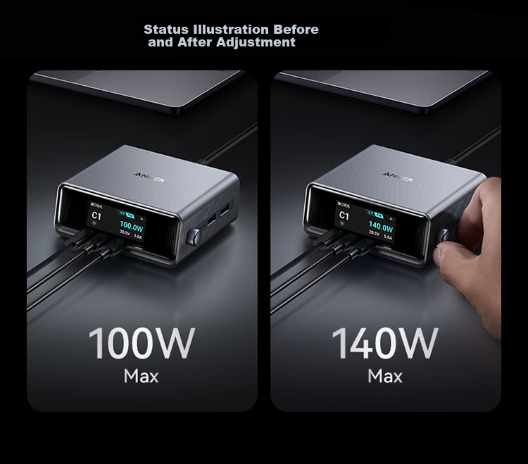 ANKER New Upgrade Desktop Charger Pro+ 250W Charging Station Prime GaN Charger Type-C Fast Charger for iPhone Apple Huawei Xiaomi Laptop 39