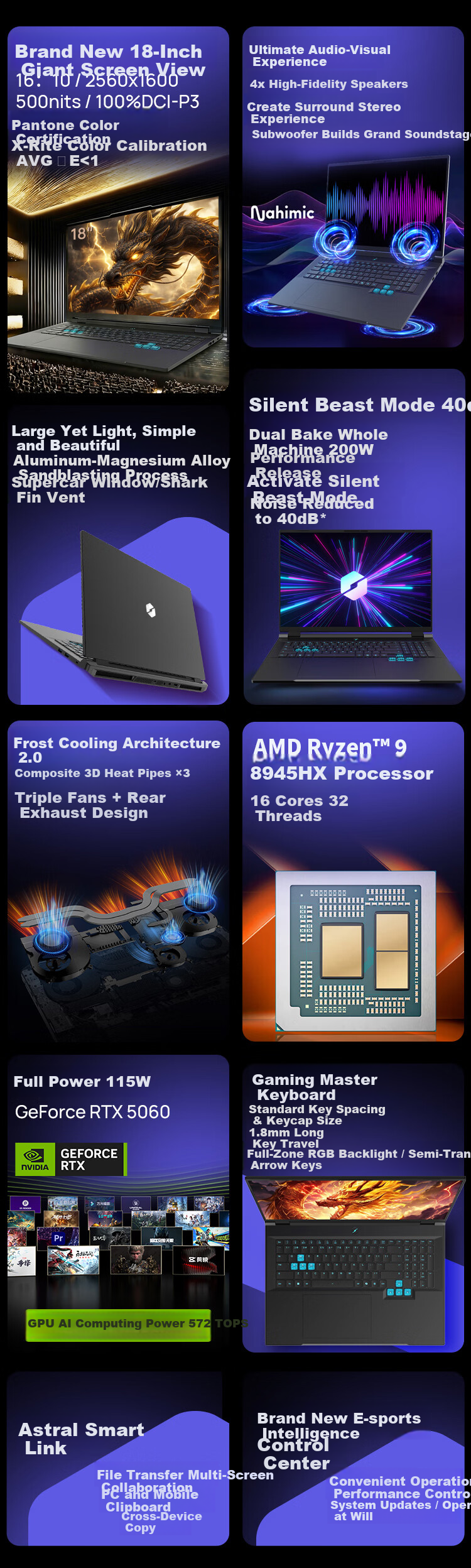 MECHREVO Canglong 18 Pro Laptop (R9-8945HX, 16GB RAM, 1TB SSD, RTX 5060, 2.5K 180Hz) Black 1