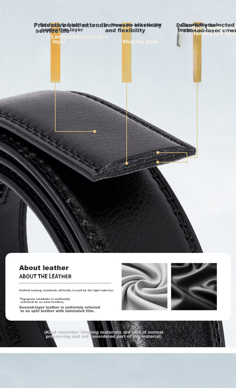 CARTELO Men's Genuine Leather Automatic Buckle Business Casual Belt Birthday Gift for Boyfriend Husband Dad Father 9