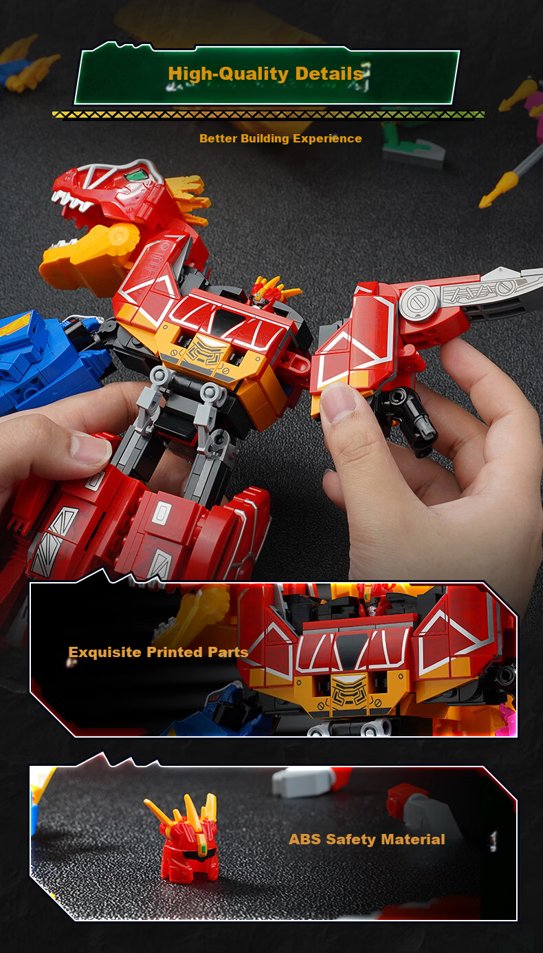 Mighty Super Squad Beast Electric Squad Dinosaur Model Building Blocks Toy Kids Birthday Gift Swift Claw Dragon 82005 7