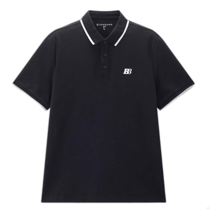 Giordano 2026 Summer High-Tech Cooling Sun Protection Embroidered Color-Block Collar Short Sleeve Polo Shirt Men 13016219