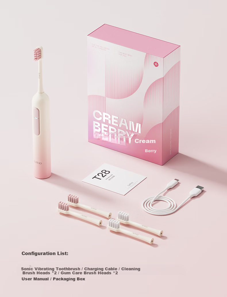 ApiYoo AiYou T28 Electric Toothbrush for Teens and Children Ages 9-12 and 18+, High School Students Sonic Vibration 5 Modes Deep Cleaning Birthday Gift for Classmates Orthodontic Care 11
