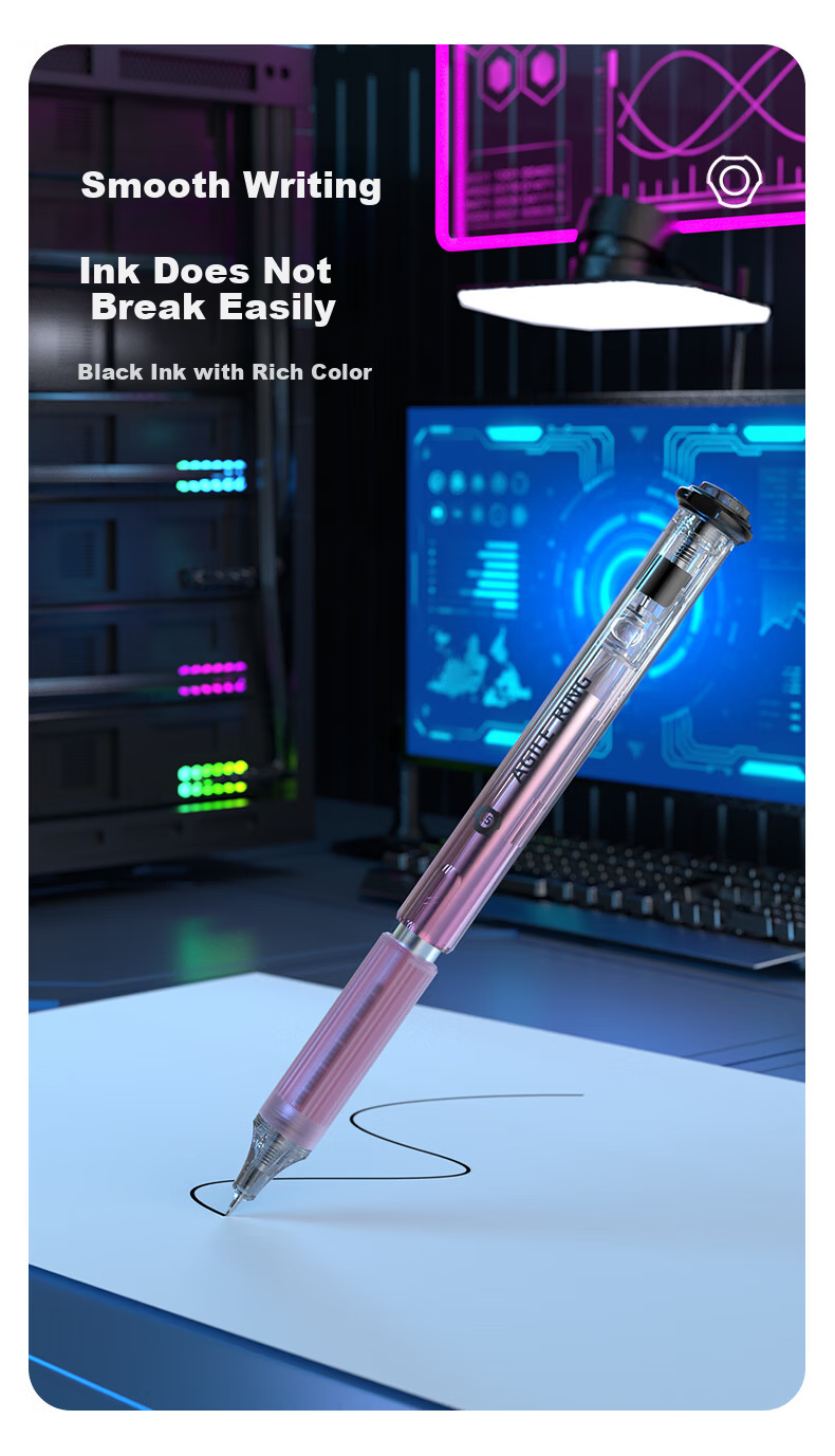 Jianchuang Touch Pen Linghuan Series Black Technology Lifting Gel Pen 0.5mm Dual Ball ST Quick-Dry Smooth Black Ink High-Value Student Exam Office Signature Pen JC1002B 5