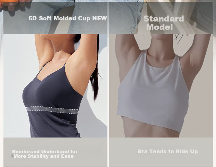 Ubras 26 New Double Strap Camisole Women Summer Slightly Spicy Back Support Padded Top No Size Black 10