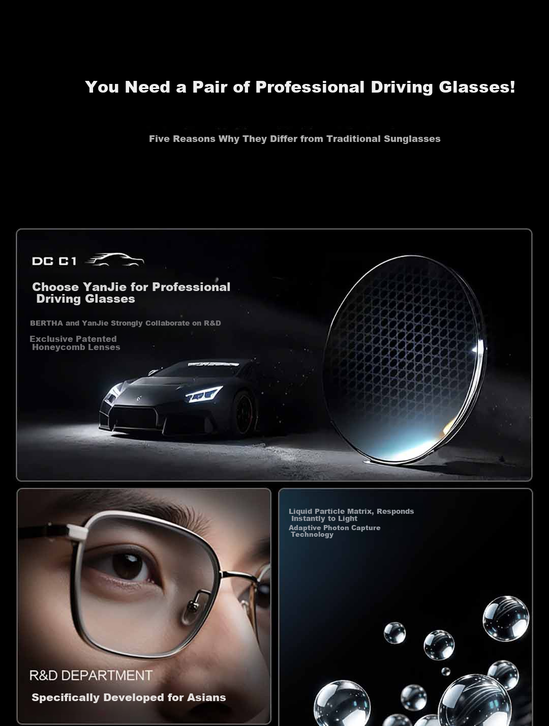 Bertha Transitional Driving Sunglasses for Men Prescription Compatible Photochromic Polarized Sun Glasses Driver HUD Compatible Day and Night Use 4